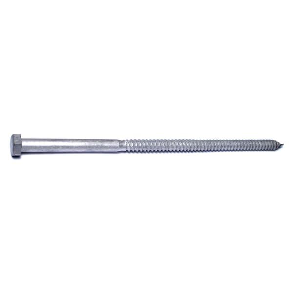 Midwest Fastener Lag Screw, 1/2 in, 12 in, Steel, Hot Dipped Galvanized Hex Hex Drive, 25 PK 05604 - main